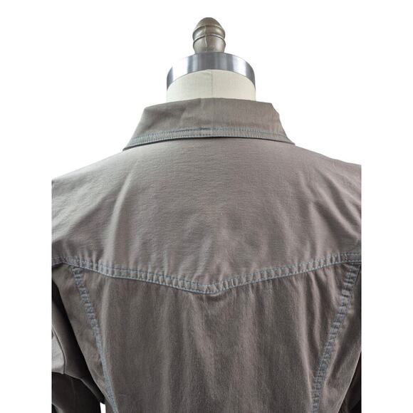 Nike Dry Fit  Tan Golf Jacket Turquoise Blue Stitching Womens XL - Picture 6 of 9